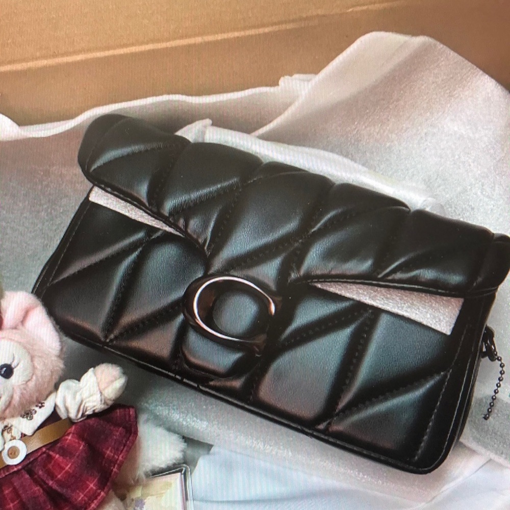 Coach tabby shoulder bag 20 with quilting black